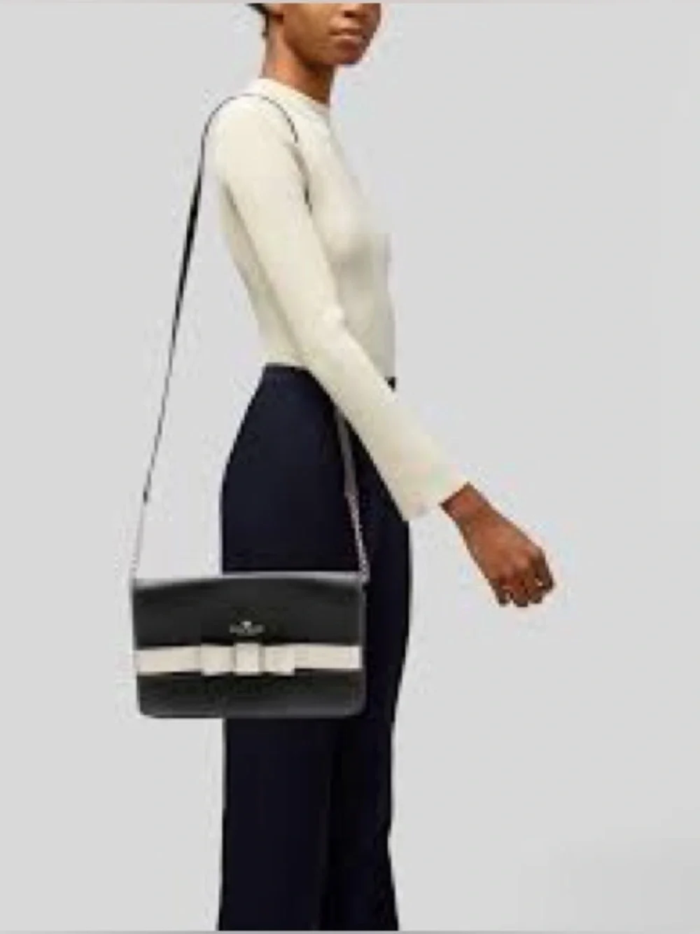 Kate Spade New York black and cream Zanni crossbody purse